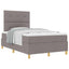 Box spring seng med hovedgærde Gråbrun 120 x 200 cm Stof