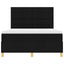 Box spring seng med hovedgærde Sort 140 x 190 cm Stof