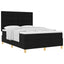 Box spring seng med madras Sort 140 x 200 cm Stof