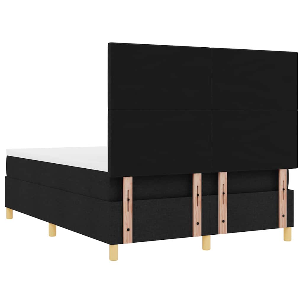 Box spring seng med madras Sort 140 x 200 cm Stof