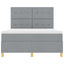 Box spring seng med hovedgærde Lysegrå 160 x 200 cm Stof