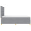 Box spring seng med hovedgærde Lysegrå 160 x 200 cm Stof