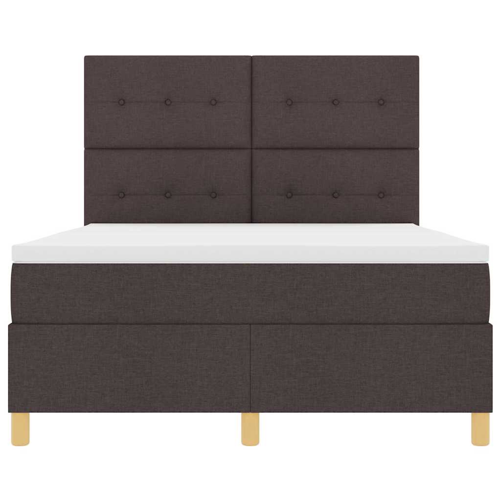 Box spring seng med hovedgærde Mørk Brun 160 x 200 cm Stof