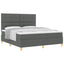 Box spring seng med hovedgærde Mørkegrå 180 x 200 cm Stof