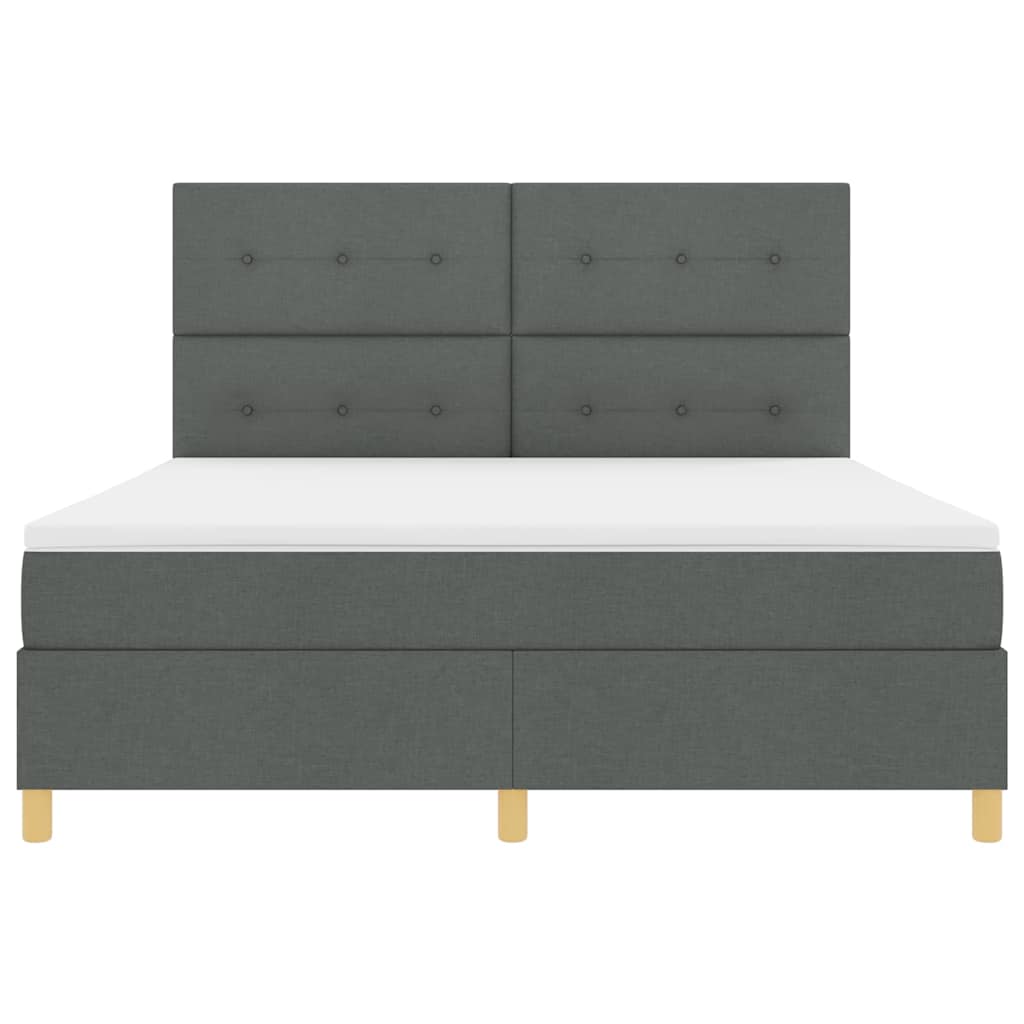 Box spring seng med hovedgærde Mørkegrå 180 x 200 cm Stof