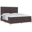 Box spring seng med hovedgærde Mørk Brun 180 x 200 cm Stof