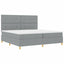 Box spring seng med hovedgærde Lysegrå 200 x 200 cm Stof