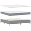 Box spring seng med hovedgærde Lysegrå 200 x 200 cm Stof