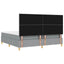 Box spring seng med hovedgærde Lysegrå 200 x 200 cm Stof