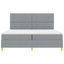 Box spring seng med hovedgærde Lysegrå 200 x 200 cm Stof