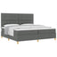 Box spring seng med hovedgærde Mørkegrå 200 x 200 cm Stof