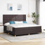 Box spring seng med hovedgærde Mørk Brun 200 x 200 cm Stof