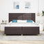 Box spring seng med hovedgærde Mørk Brun 200 x 200 cm Stof