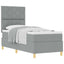 Box spring seng med hovedgærde Lysegrå 80 x 200 cm Stof
