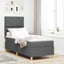 Box spring seng med hovedgærde Mørkegrå 80 x 200 cm Stof