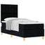 Box spring seng med hovedgærde Sort 80 x 200 cm Stof