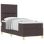 Box spring seng med hovedgærde Mørk Brun 80 x 200 cm Stof