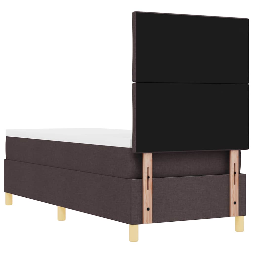 Box spring seng med hovedgærde Mørk Brun 80 x 200 cm Stof
