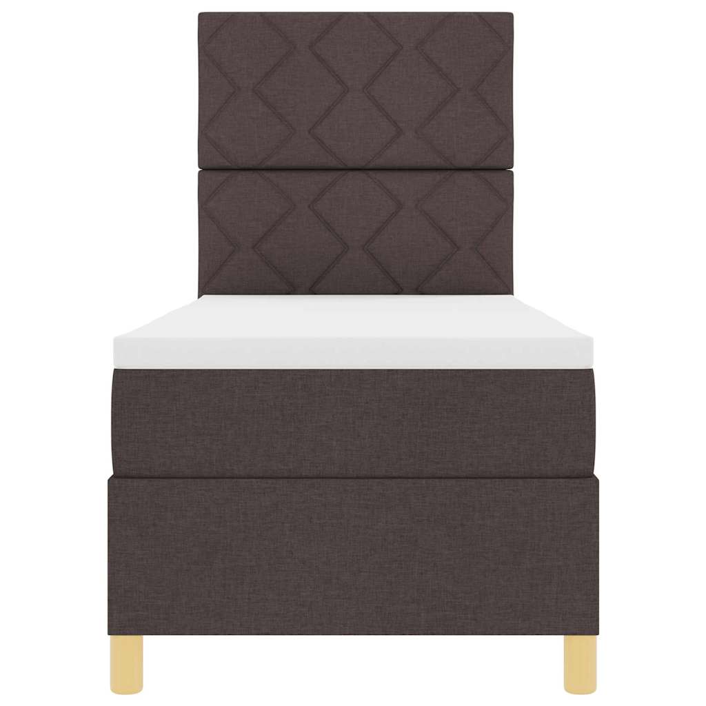 Box spring seng med hovedgærde Mørk Brun 80 x 200 cm Stof