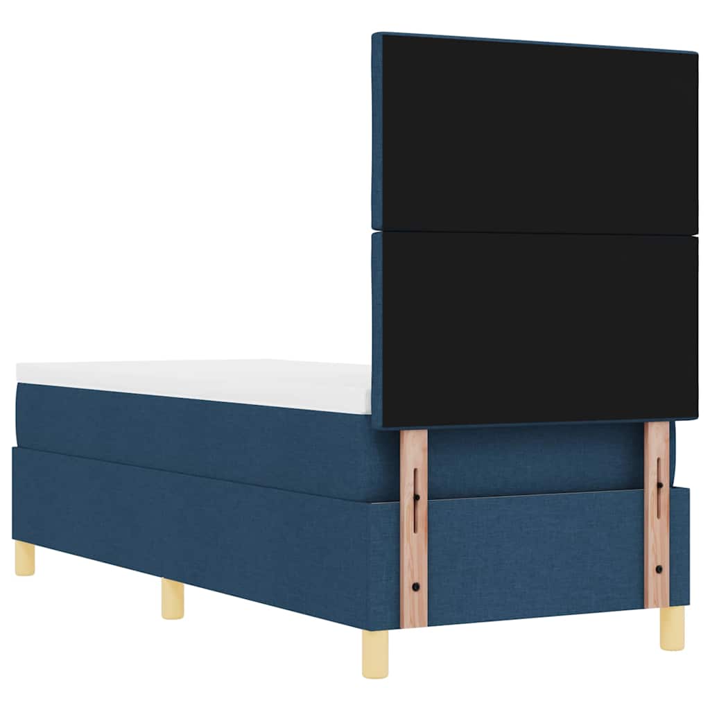Box spring seng med hovedgærde Blå 80 x 200 cm Stof