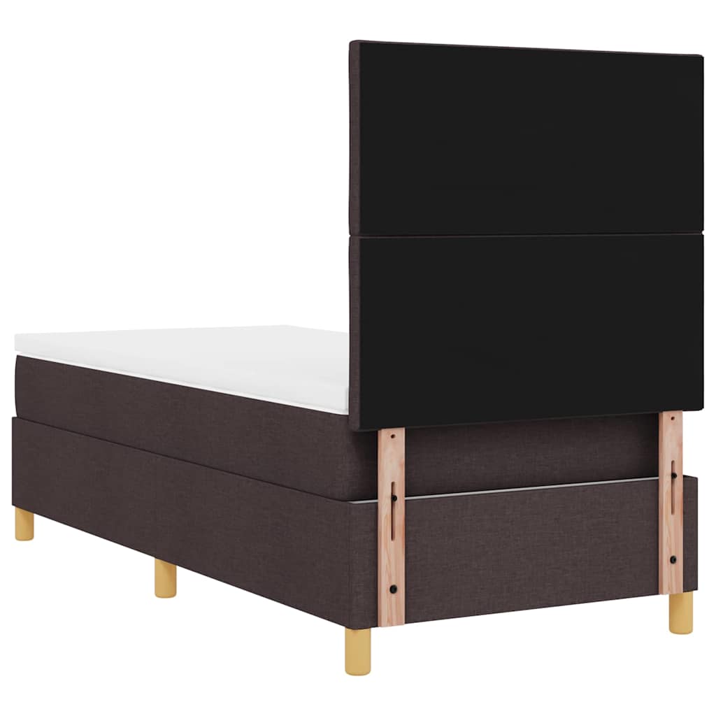 Box spring seng med hovedgærde Mørk Brun 90 x 190 cm Stof