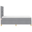 Box spring seng med hovedgærde Lysegrå 90 x 200 cm Stof