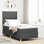 Box spring seng med hovedgærde Mørkegrå 100 x 200 cm Stof