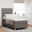Box spring seng med hovedgærde Gråbrun 100 x 200 cm Stof