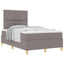 Box spring seng med hovedgærde Gråbrun 120 x 190 cm Stof