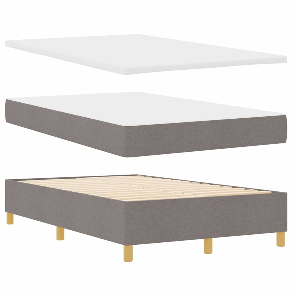 Box spring seng med hovedgærde Gråbrun 120 x 190 cm Stof