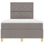 Box spring seng med hovedgærde Gråbrun 120 x 190 cm Stof