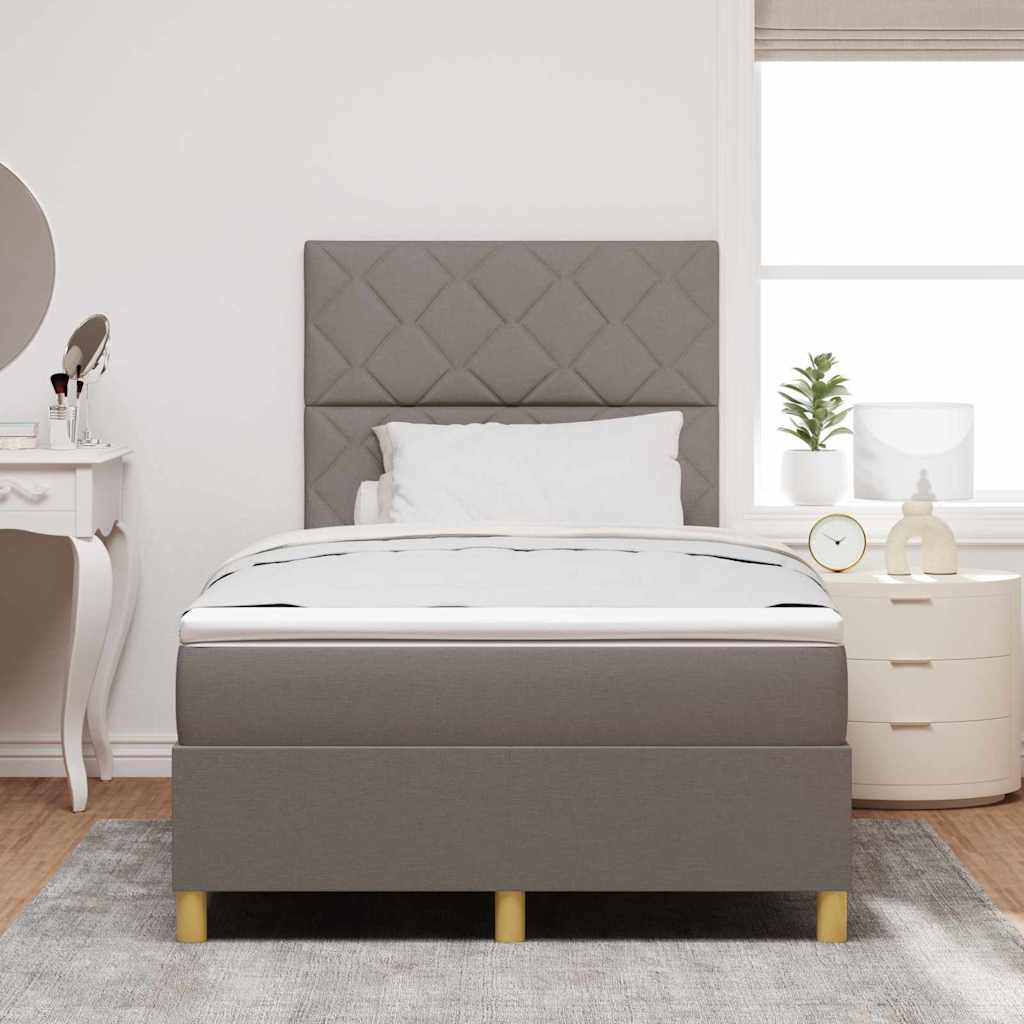 Box spring seng med hovedgærde Gråbrun 120 x 200 cm Stof