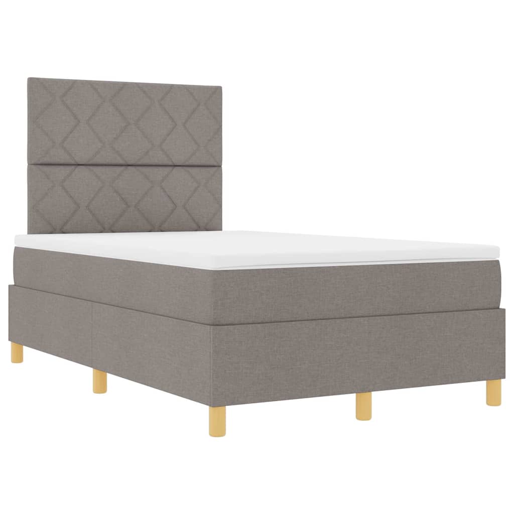 Box spring seng med hovedgærde Gråbrun 120 x 200 cm Stof