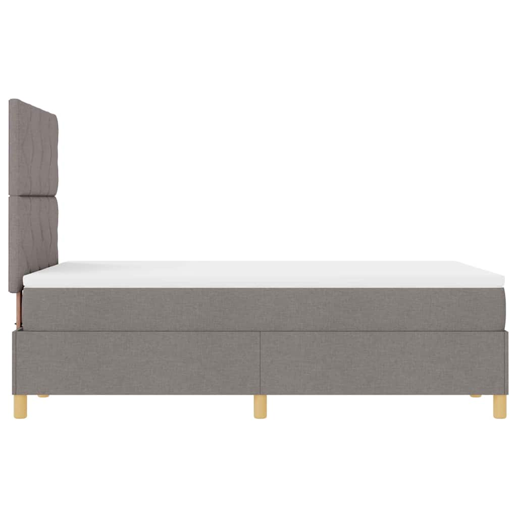 Box spring seng med hovedgærde Gråbrun 120 x 200 cm Stof
