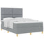 Box spring seng med hovedgærde Lysegrå 140 x 190 cm Stof