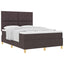 Box spring seng med hovedgærde Mørk Brun 140 x 190 cm Stof