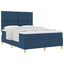 Box spring seng med hovedgærde Blå 140 x 190 cm Stof