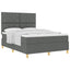 Box spring seng med hovedgærde Mørkegrå 140 x 200 cm Stof