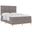 Box spring seng med hovedgærde Gråbrun 140 x 200 cm Stof