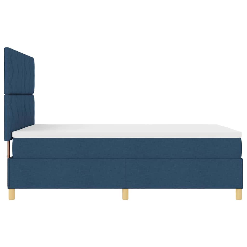 Box spring seng med hovedgærde Blå 140 x 200 cm Stof