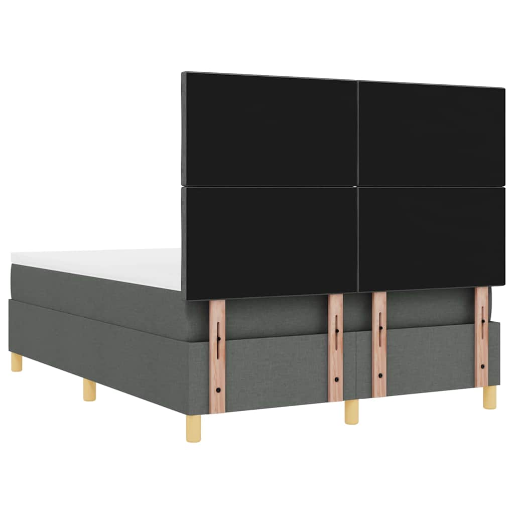 Box spring seng med hovedgærde Mørkegrå 160 x 200 cm Stof