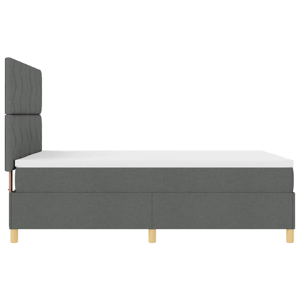 Box spring seng med hovedgærde Mørkegrå 160 x 200 cm Stof