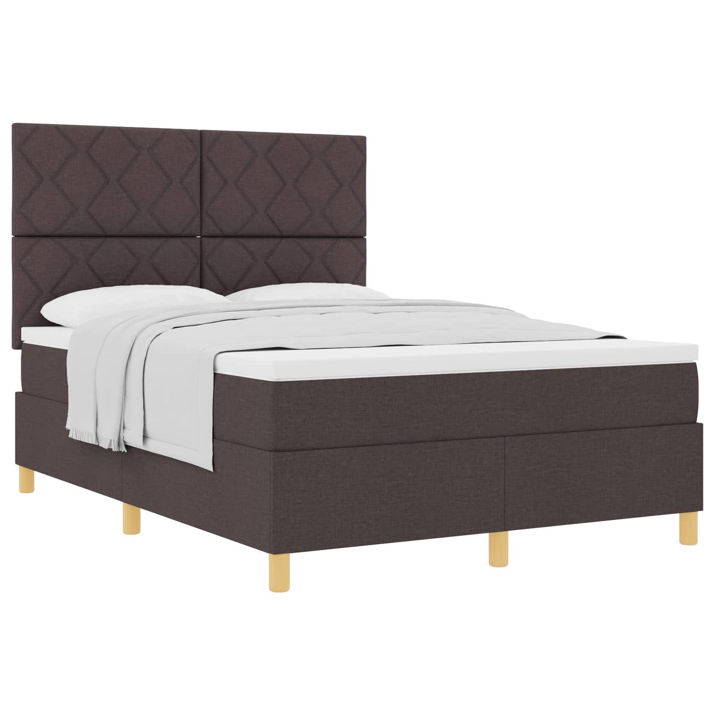 Box spring seng med hovedgærde Mørk Brun 160 x 200 cm Stof