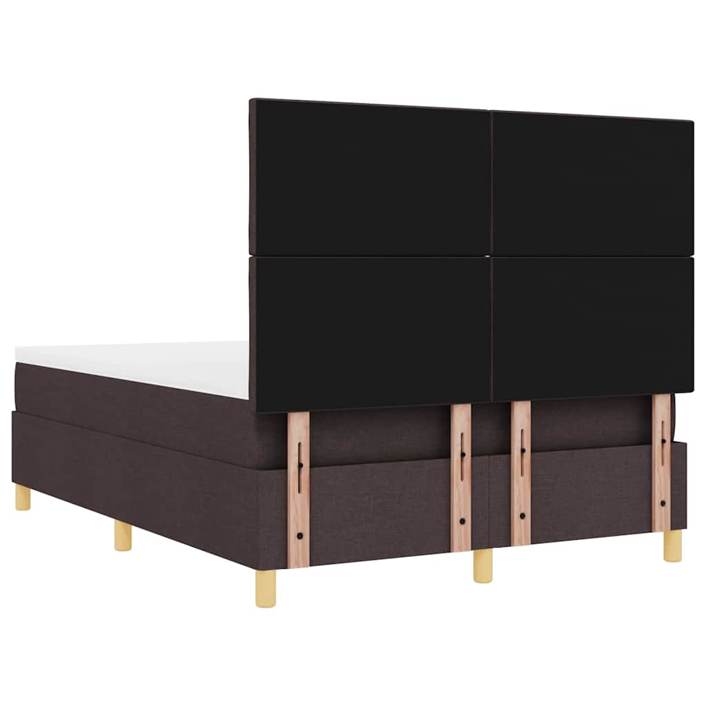 Box spring seng med hovedgærde Mørk Brun 160 x 200 cm Stof