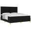 Box spring seng med hovedgærde Sort 180 x 200 cm Stof