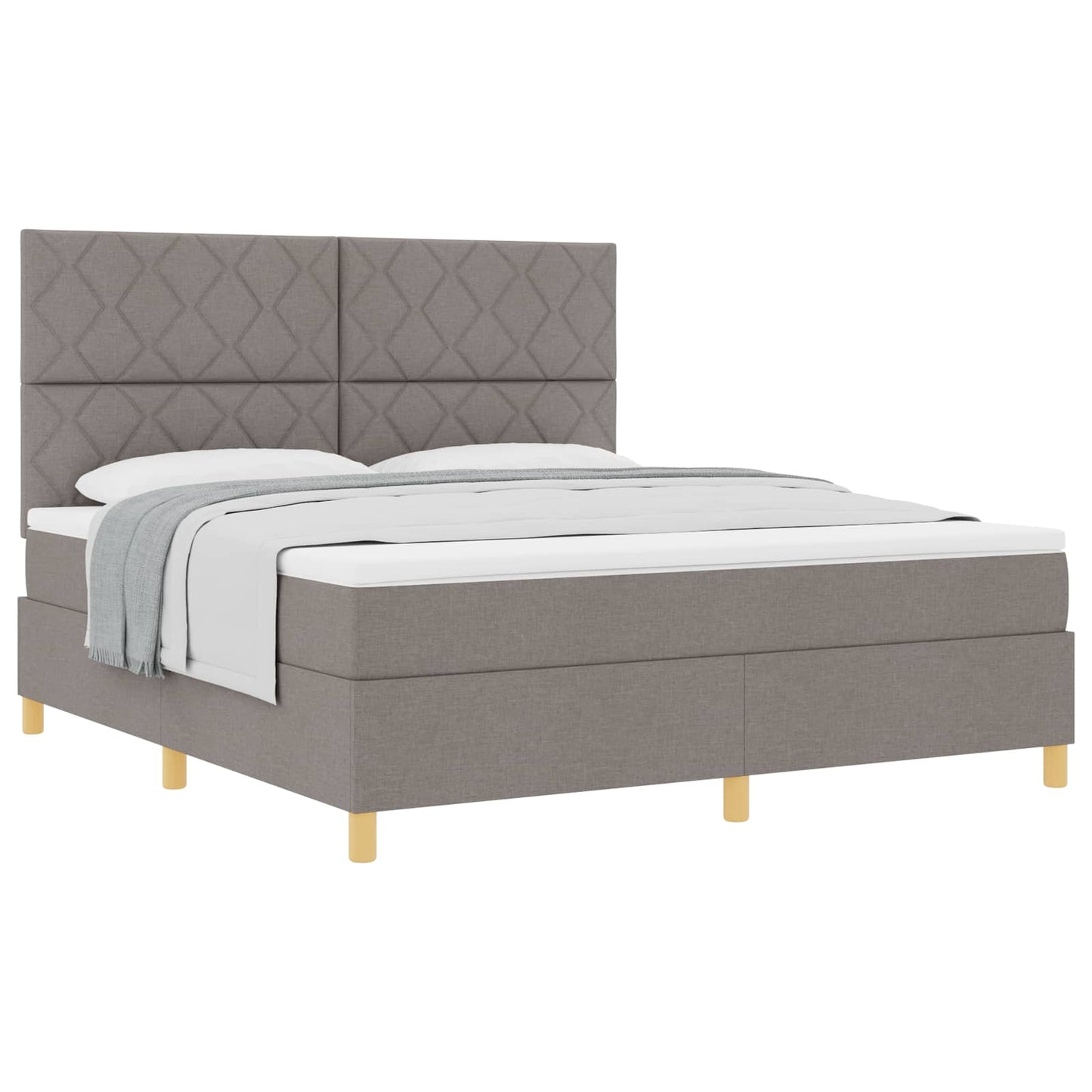 Box spring seng med hovedgærde Gråbrun 180 x 200 cm Stof