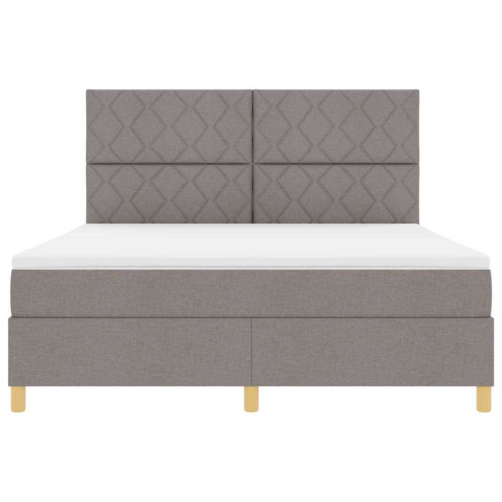 Box spring seng med hovedgærde Gråbrun 180 x 200 cm Stof