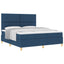 Box spring seng med hovedgærde Blå 180 x 200 cm Stof