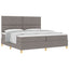 Box spring seng med hovedgærde Gråbrun 200 x 200 cm Stof