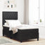 Box spring seng med madras Sort 100 x 200 cm Fløjl